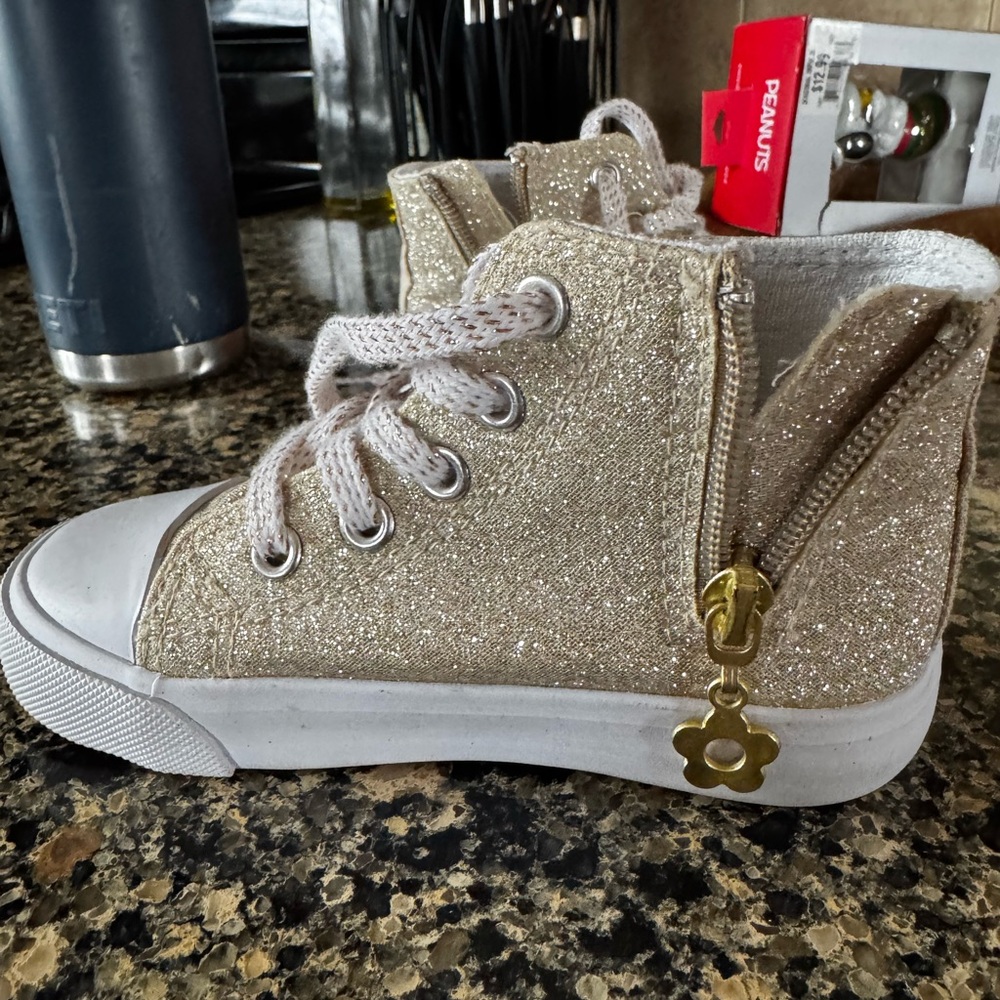 Cynthia Rowley Glittery Gold Kids Sneakers